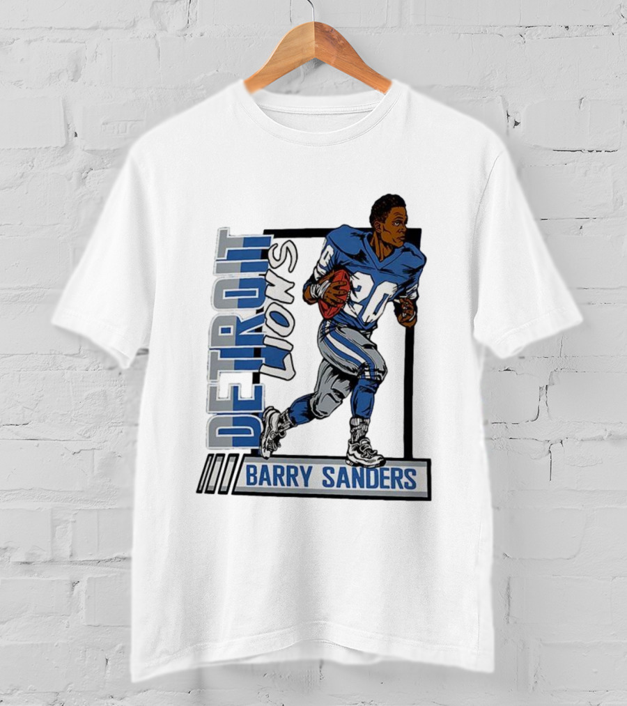 Barry Sanders Detroit Lions 20 Football Caricature T-Shirt
