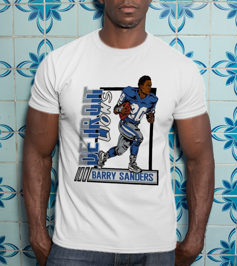 Barry Sanders Detroit Lions 20 Football Caricature T-Shirt