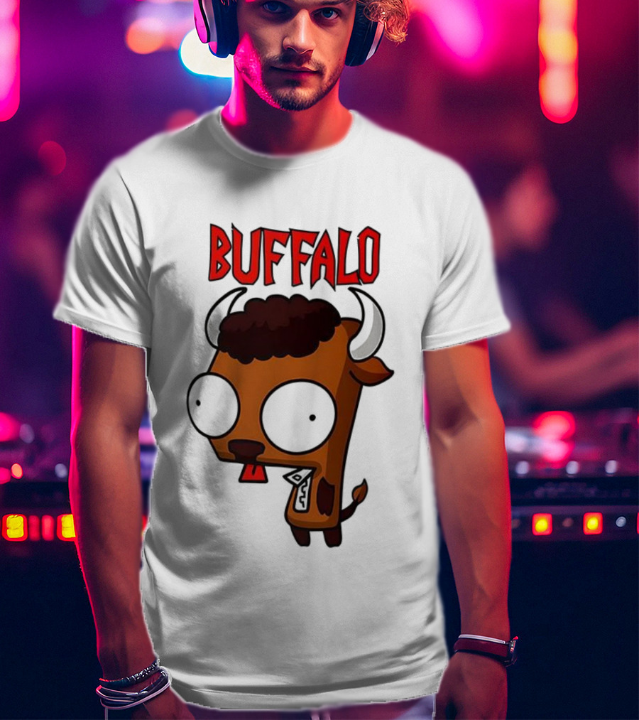 Buffalo Character With Horns And Big Eyes T-Shirt