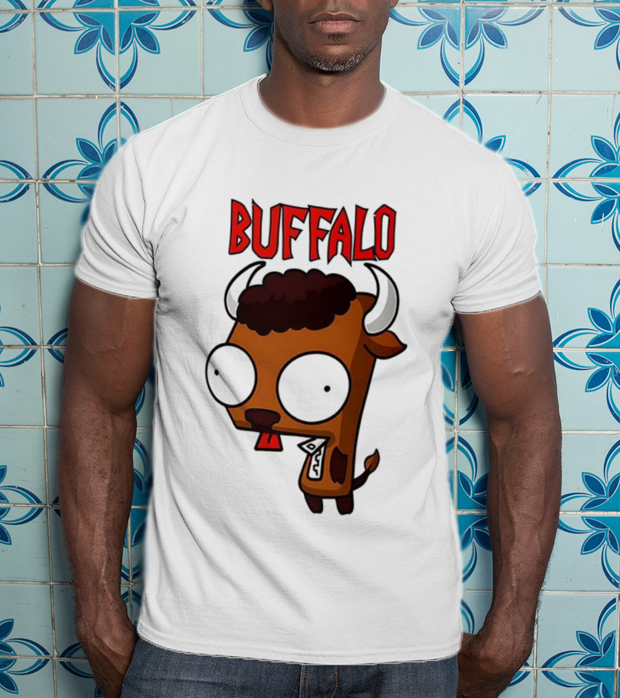 Buffalo Character With Horns And Big Eyes T-Shirt