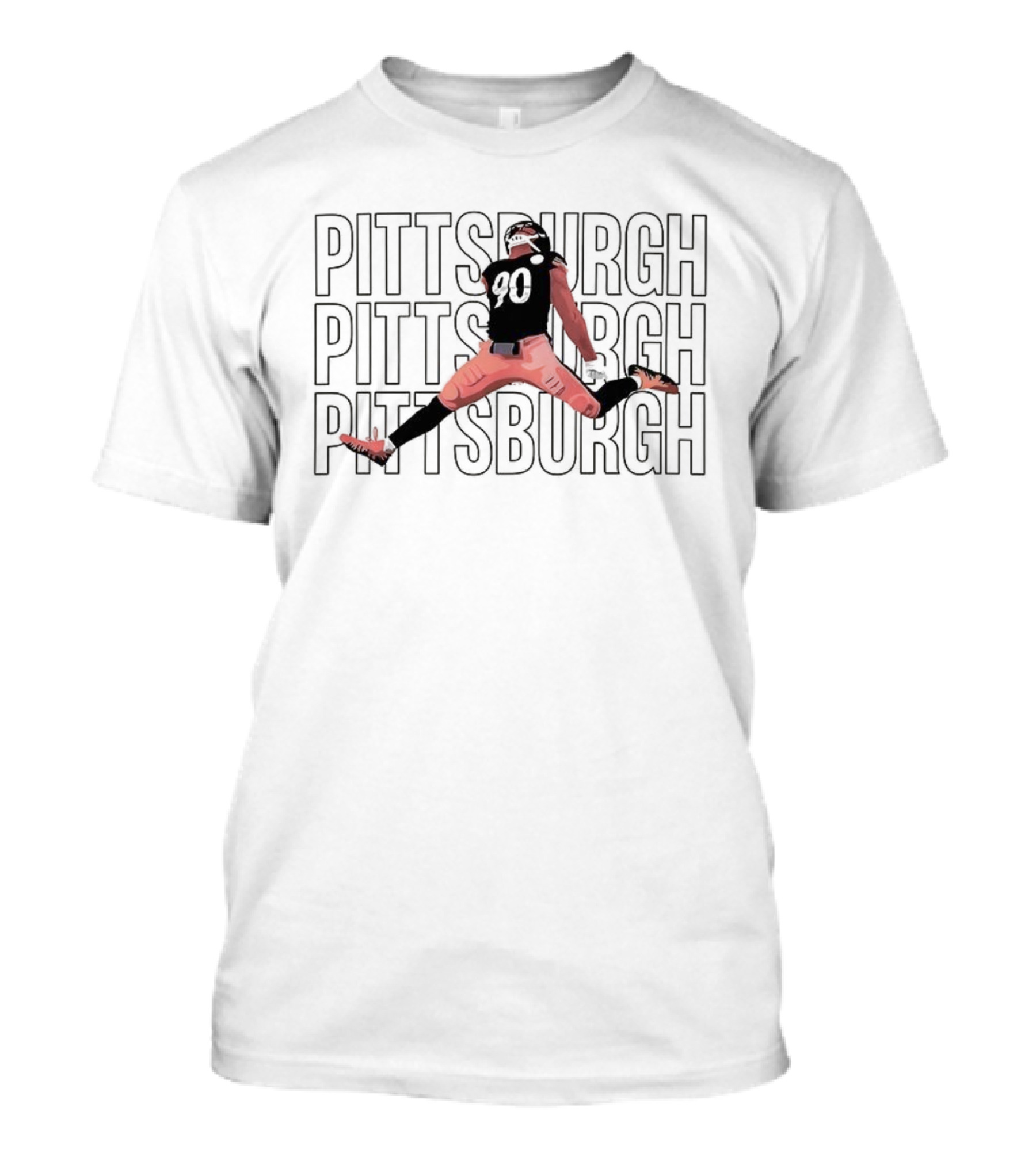 Pittsburgh Steelers TJ Watt Football Victory Jump Celebration T-Shirt