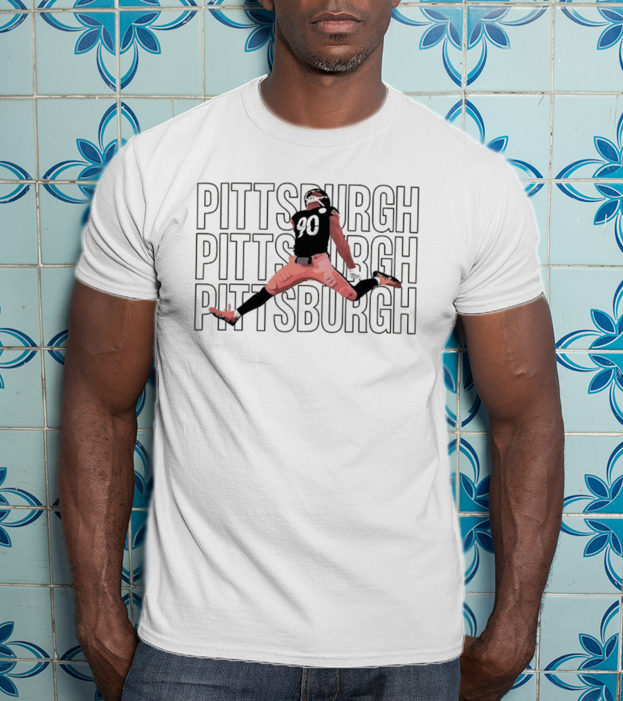 Pittsburgh Steelers TJ Watt Football Victory Jump Celebration T-Shirt