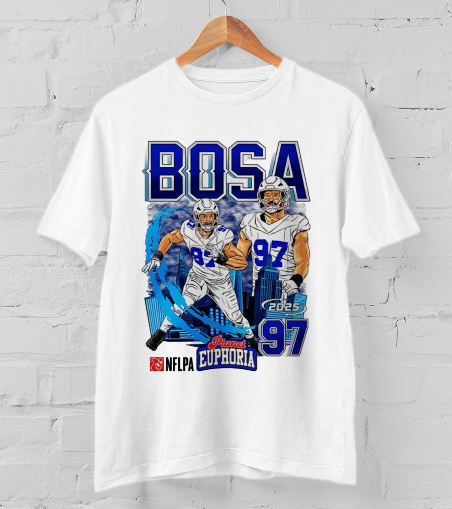 Bosa NFLPA Football 2025 Planet Euphoria Number 97 Skyline T-Shirt
