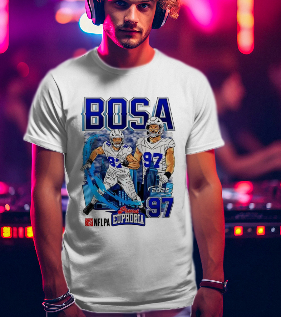Bosa NFLPA Football 2025 Planet Euphoria Number 97 Skyline T-Shirt