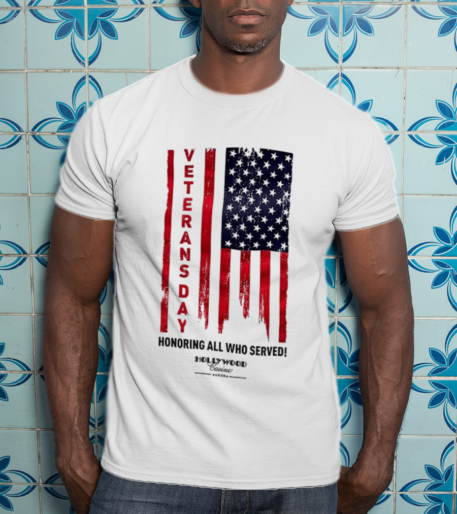 Veterans Day Honoring All Who Served Hollywood Flag Stars And Stripes T-Shirt