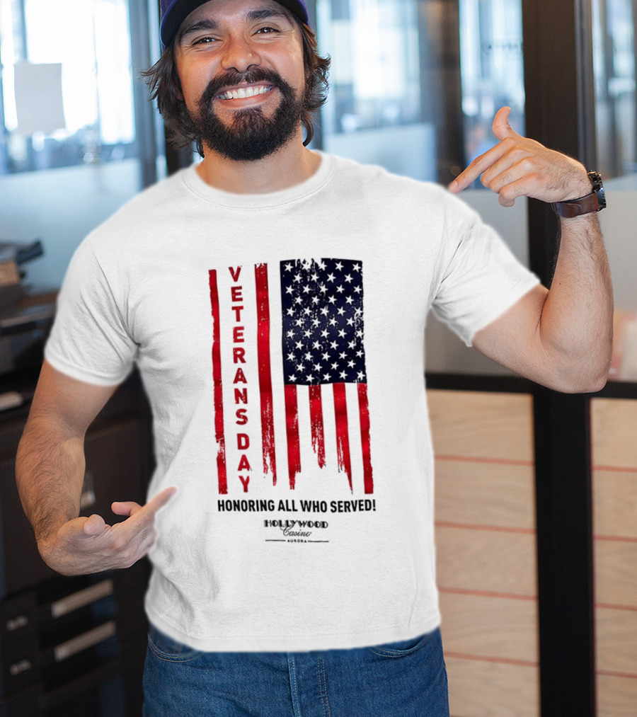 Veterans Day Honoring All Who Served Hollywood Flag Stars And Stripes T-Shirt
