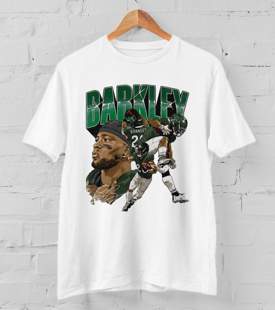 Barkley Saquon Football Player Signature Philadelphia Eagles T-Shirt