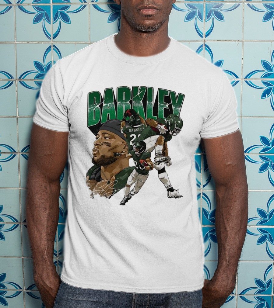 Barkley Saquon Football Player Signature Philadelphia Eagles T-Shirt