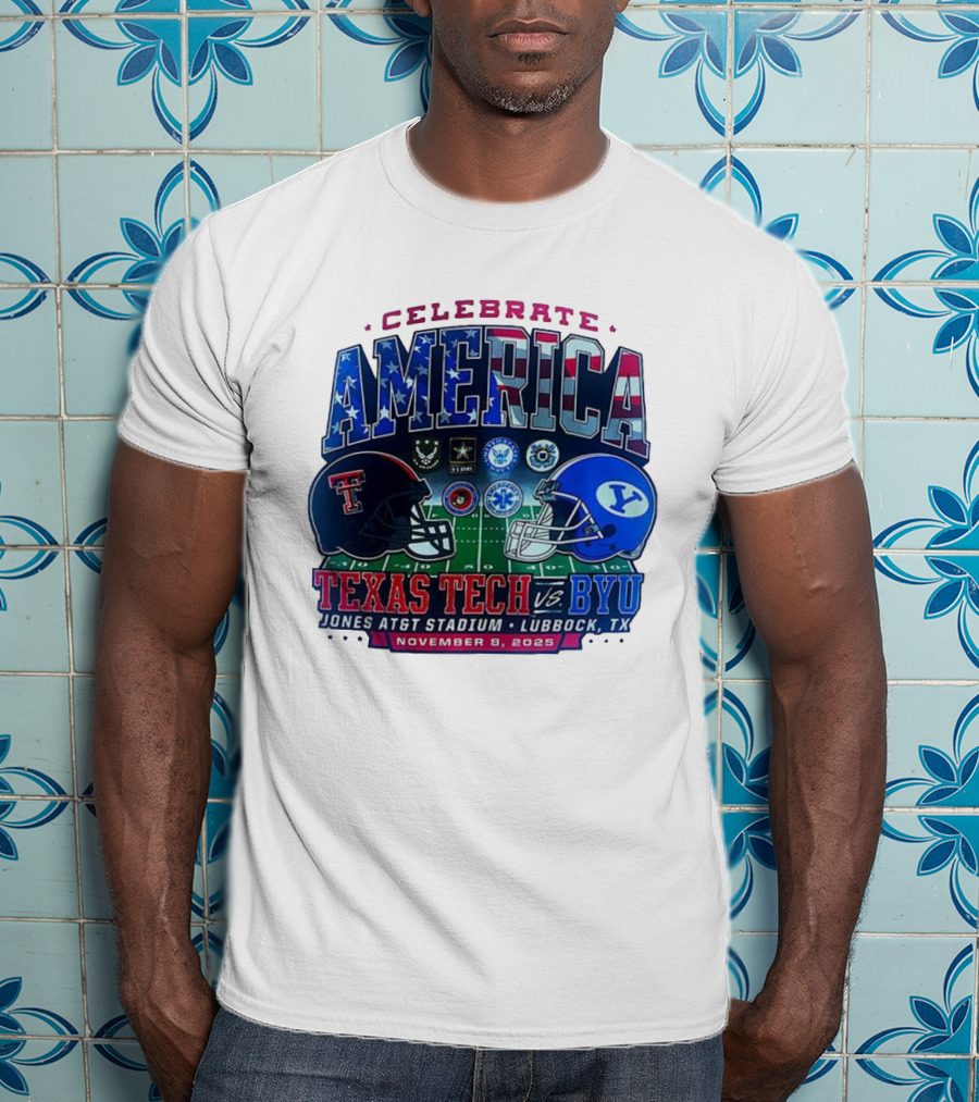 Texas Tech Vs BYU Celebrate America November 8 2025 Jones AT&T Stadium Lubbock T-Shirt