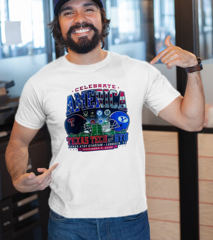 Texas Tech Vs BYU Celebrate America November 8 2025 Jones AT&T Stadium Lubbock T-Shirt