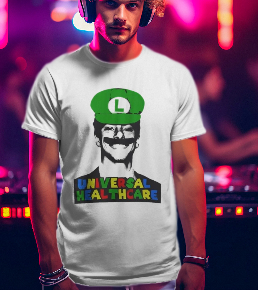 Luigi Mangione Universal Healthcare Mario Bros Green Hat T-Shirt