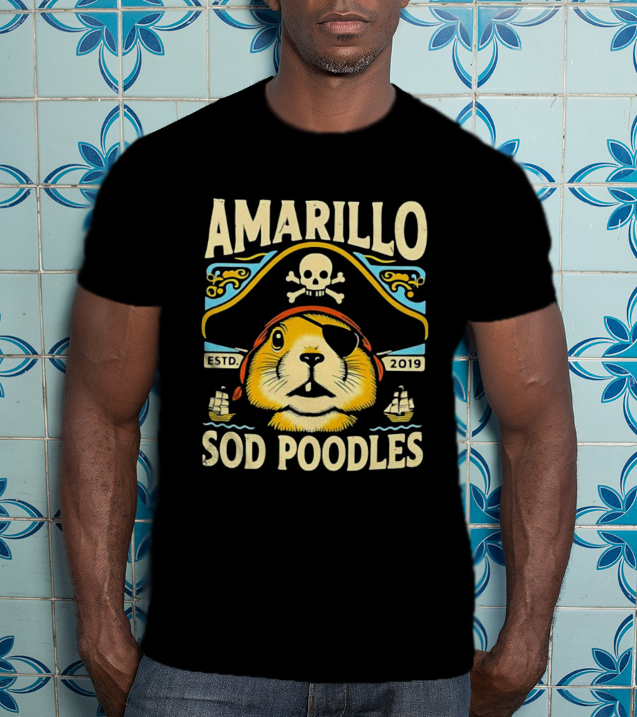 Amarillo Sod Poodles Pirate Prairie Dog Estd 2019 T-Shirt