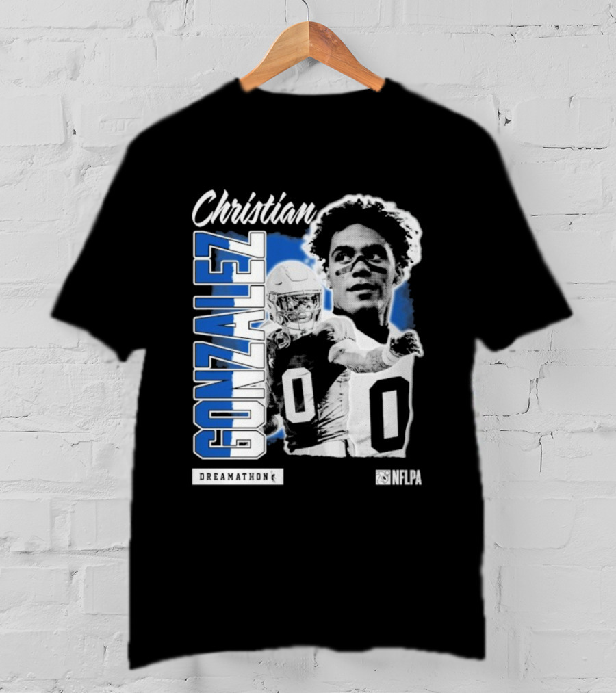 Christian Gonzalez NFLPA Dreamathon Football Athlete T-Shirt