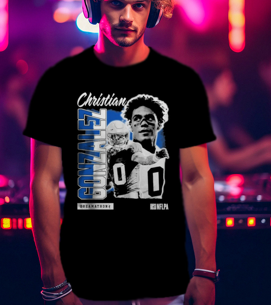 Christian Gonzalez NFLPA Dreamathon Football Athlete T-Shirt