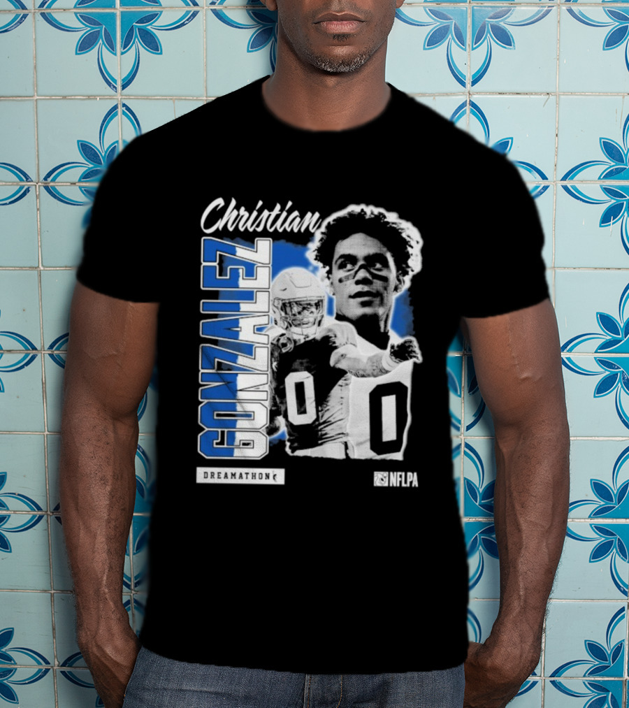 Christian Gonzalez NFLPA Dreamathon Football Athlete T-Shirt