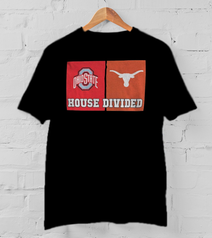 Ohio State Buckeyes Texas Longhorns House Divided T-Shirt