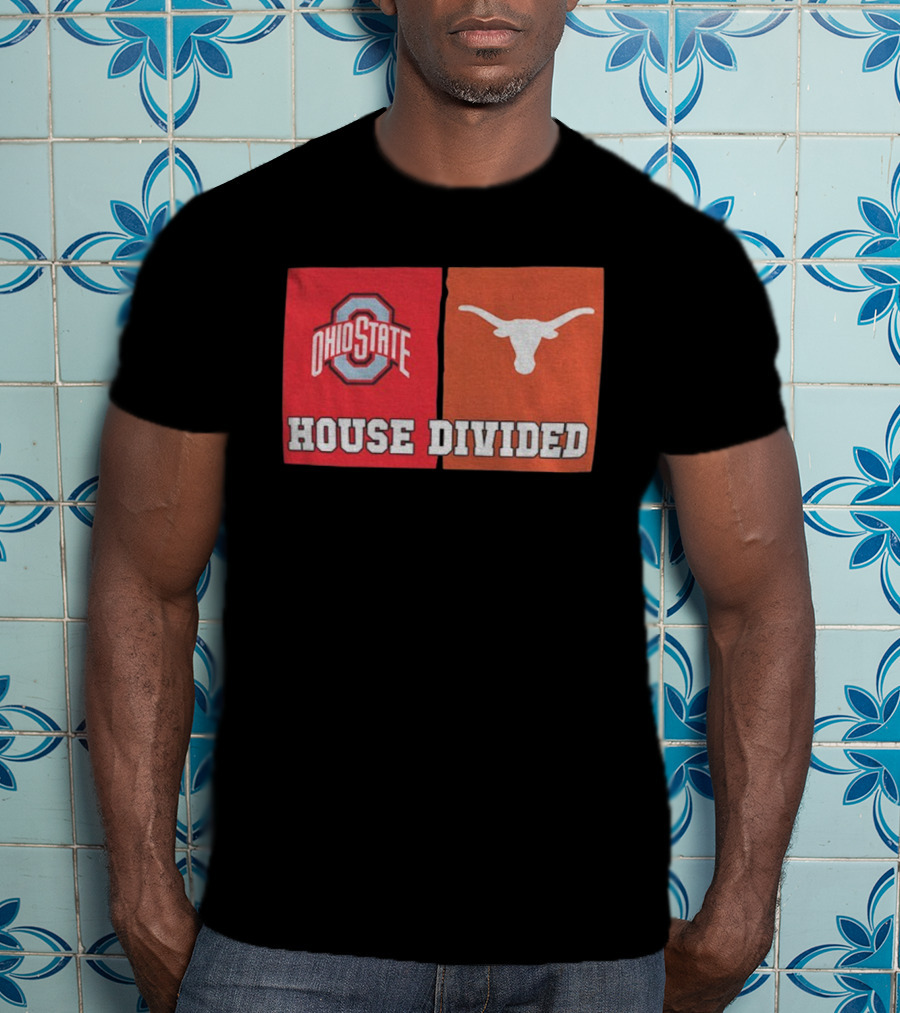 Ohio State Buckeyes Texas Longhorns House Divided T-Shirt