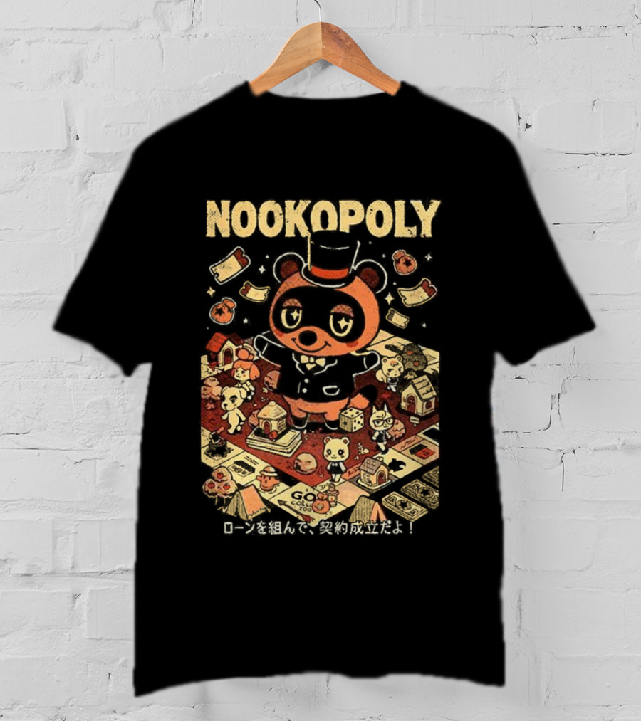Nookopoly Animal Crossing Monopoly Game Crossover With Tom Nook In Top Hat T-Shirt