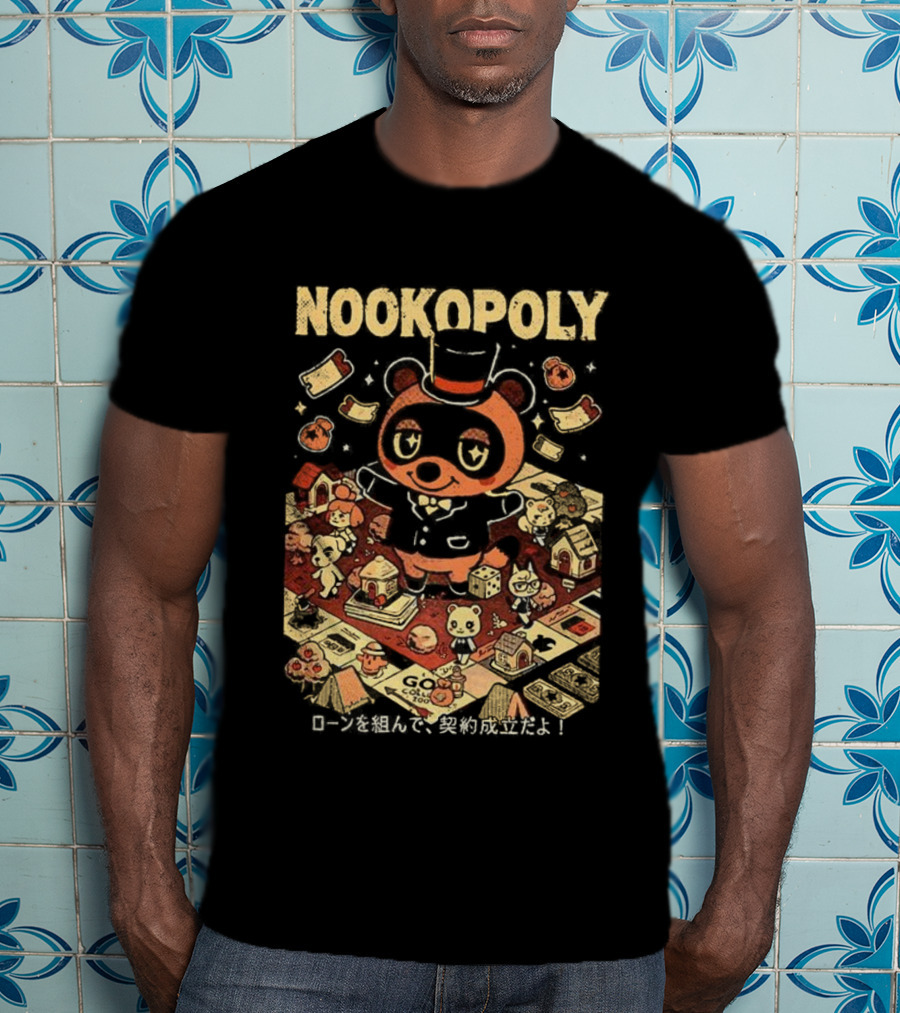 Nookopoly Animal Crossing Monopoly Game Crossover With Tom Nook In Top Hat T-Shirt