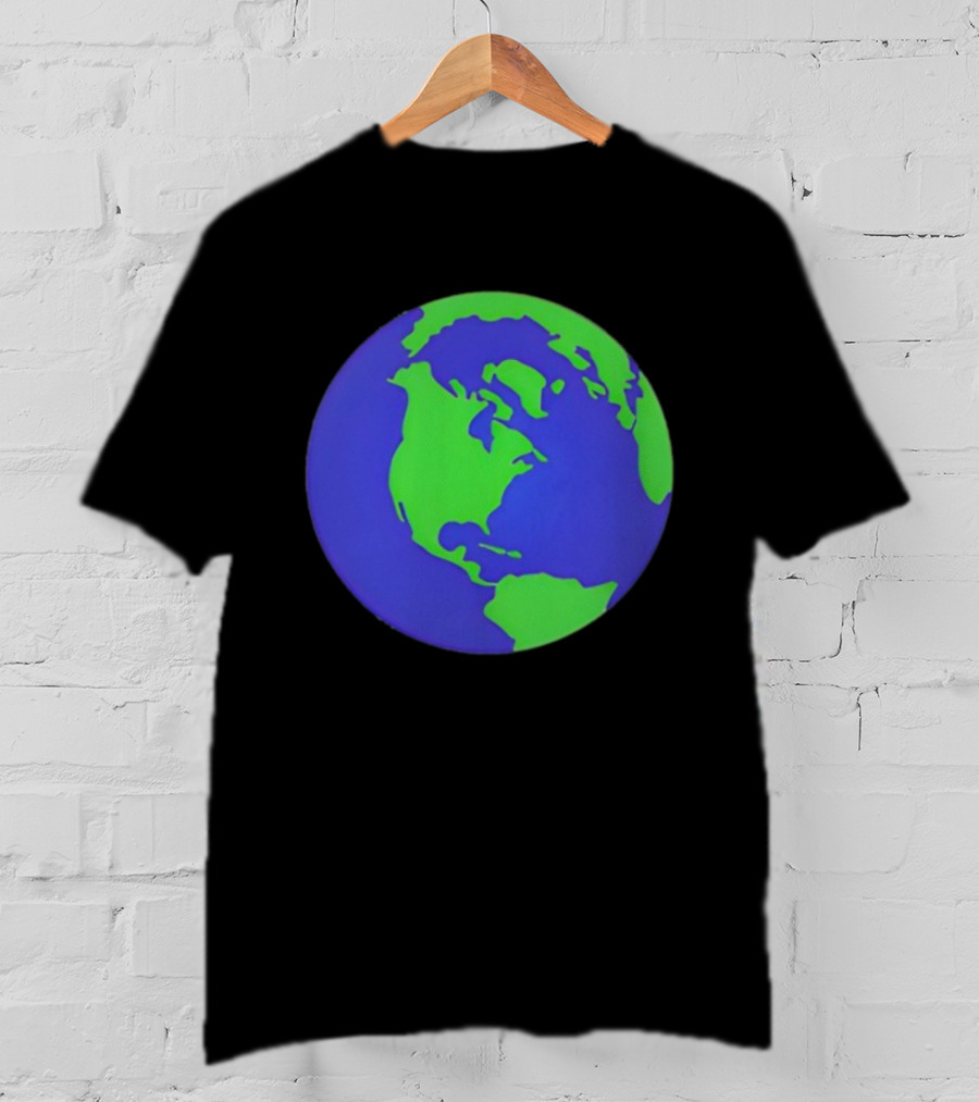 The Office Earth Globe Blue Green Map Design T-Shirt