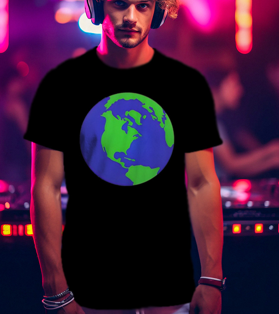 The Office Earth Globe Blue Green Map Design T-Shirt