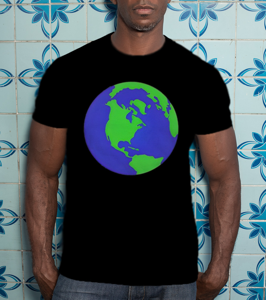 The Office Earth Globe Blue Green Map Design T-Shirt