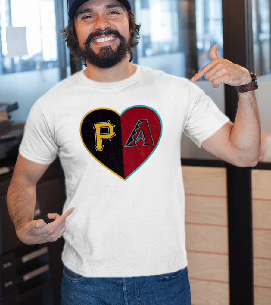 Pittsburgh Pirates Arizona Diamondbacks Split Heart Personalized T-Shirt