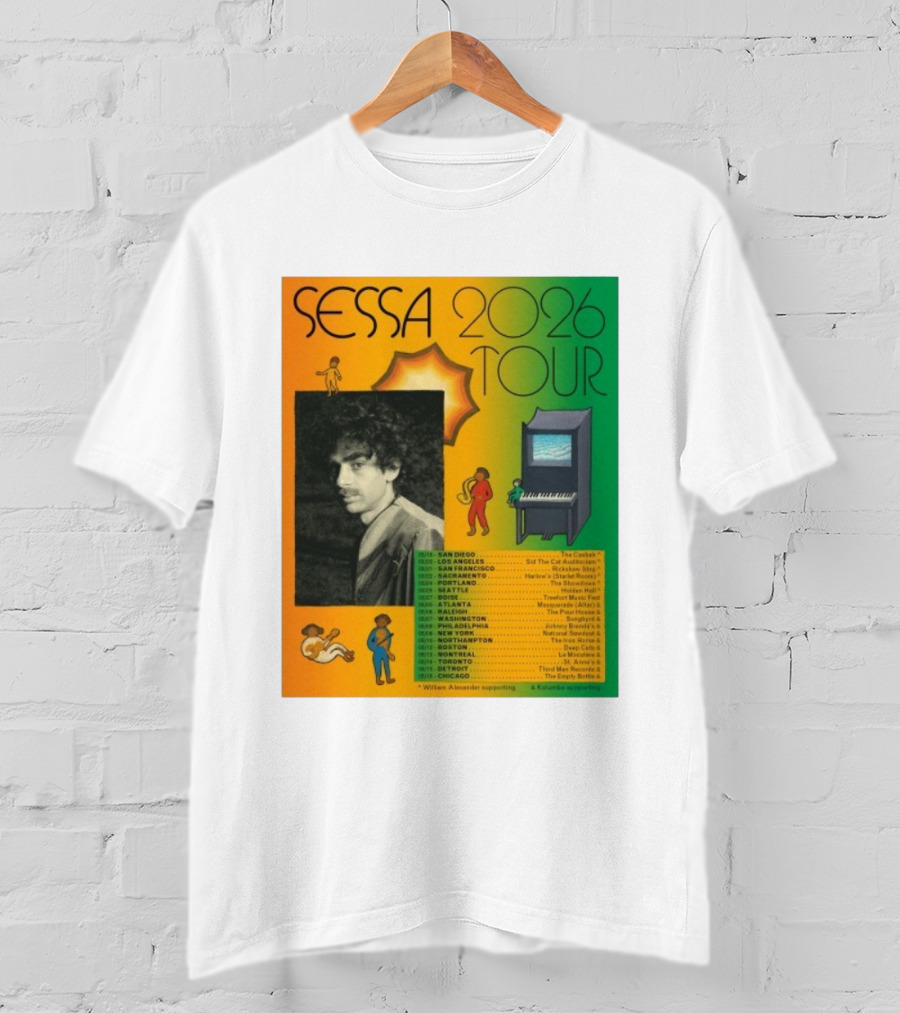 Sessa 2026 Tour USA & Canada Dates Featuring San Diego New York Montreal Chicago T-Shirt