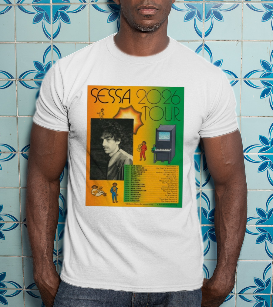 Sessa 2026 Tour USA & Canada Dates Featuring San Diego New York Montreal Chicago T-Shirt