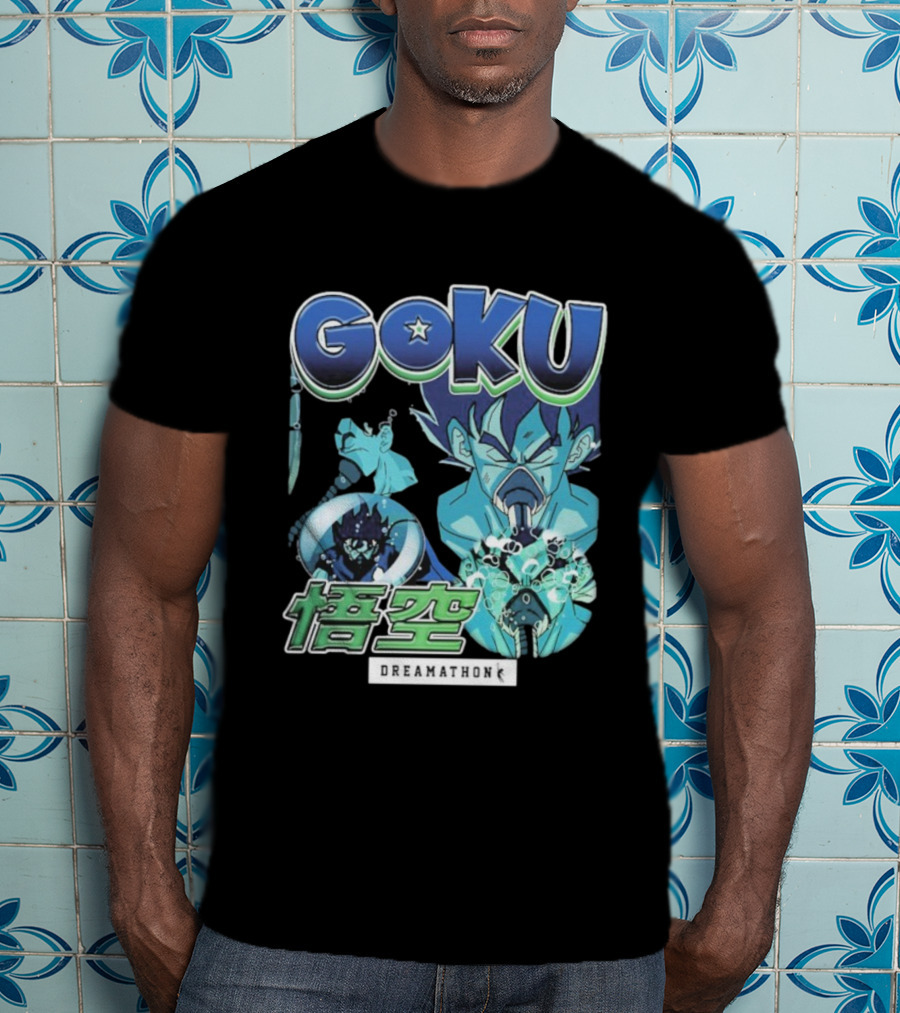 Goku Dreamathon Dragon Ball Blue Aura Kamehameha Burst T-Shirt