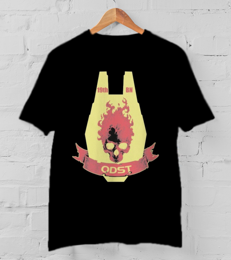 19th BN ODST Flaming Skull Emblem T-Shirt