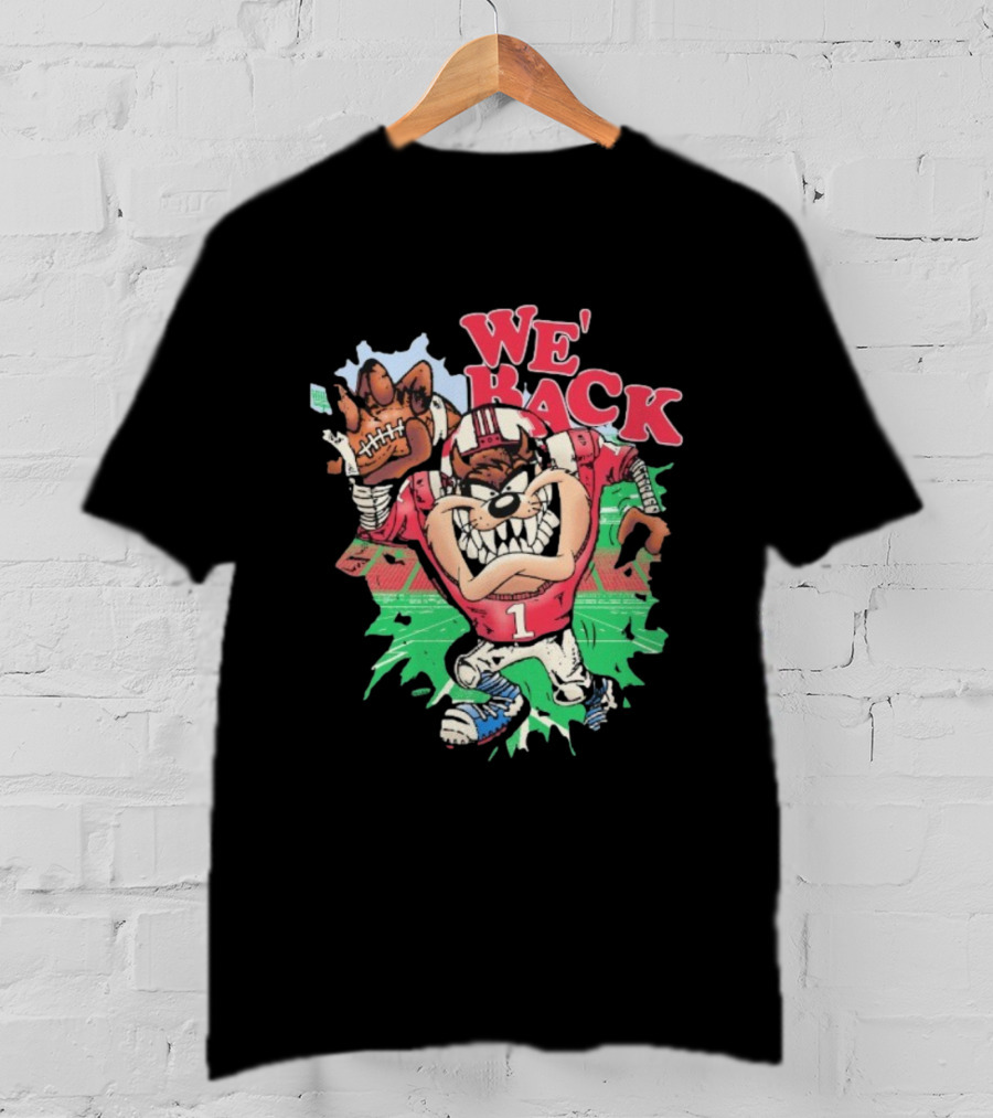 We’re Back Nebraska Cornhuskers Taz Tasmanian Devil Football Mascot T-Shirt