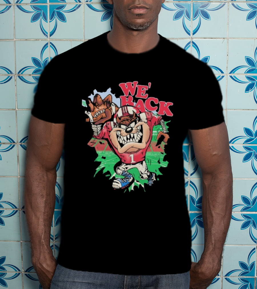 We’re Back Nebraska Cornhuskers Taz Tasmanian Devil Football Mascot T-Shirt