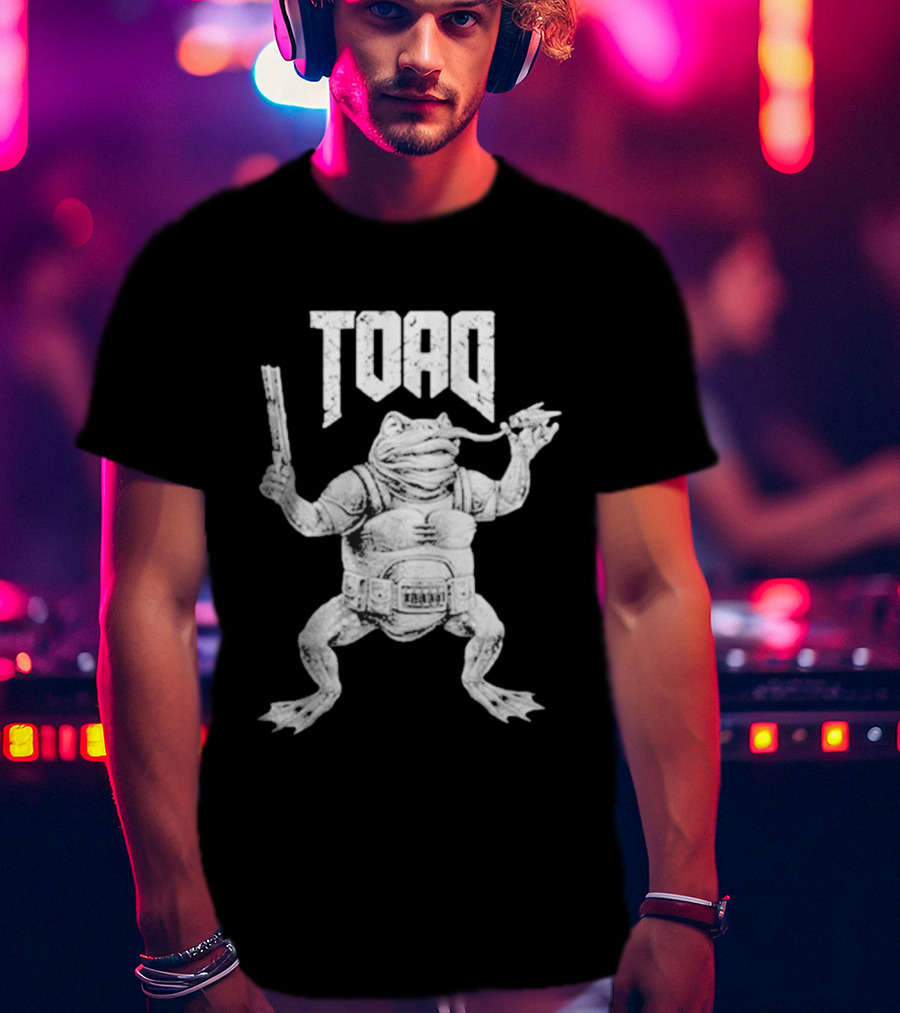 Toad Frog Warrior With Gun And Sword T-Shirt