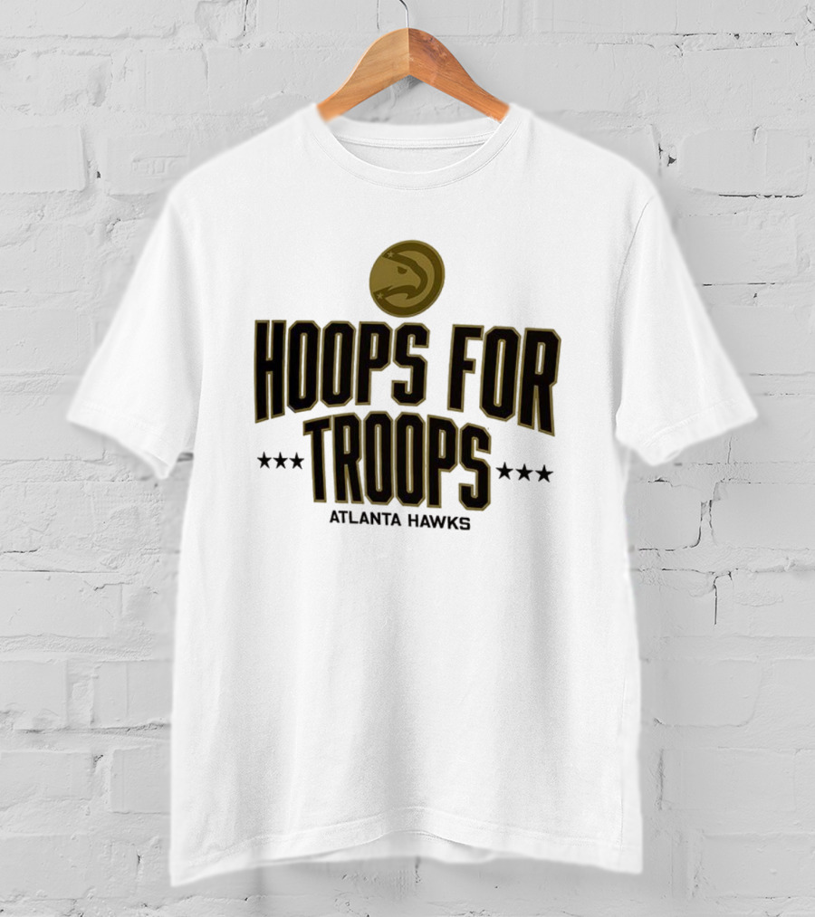 Atlanta Hawks Hoops For Troops Basketball Tribute T-Shirt