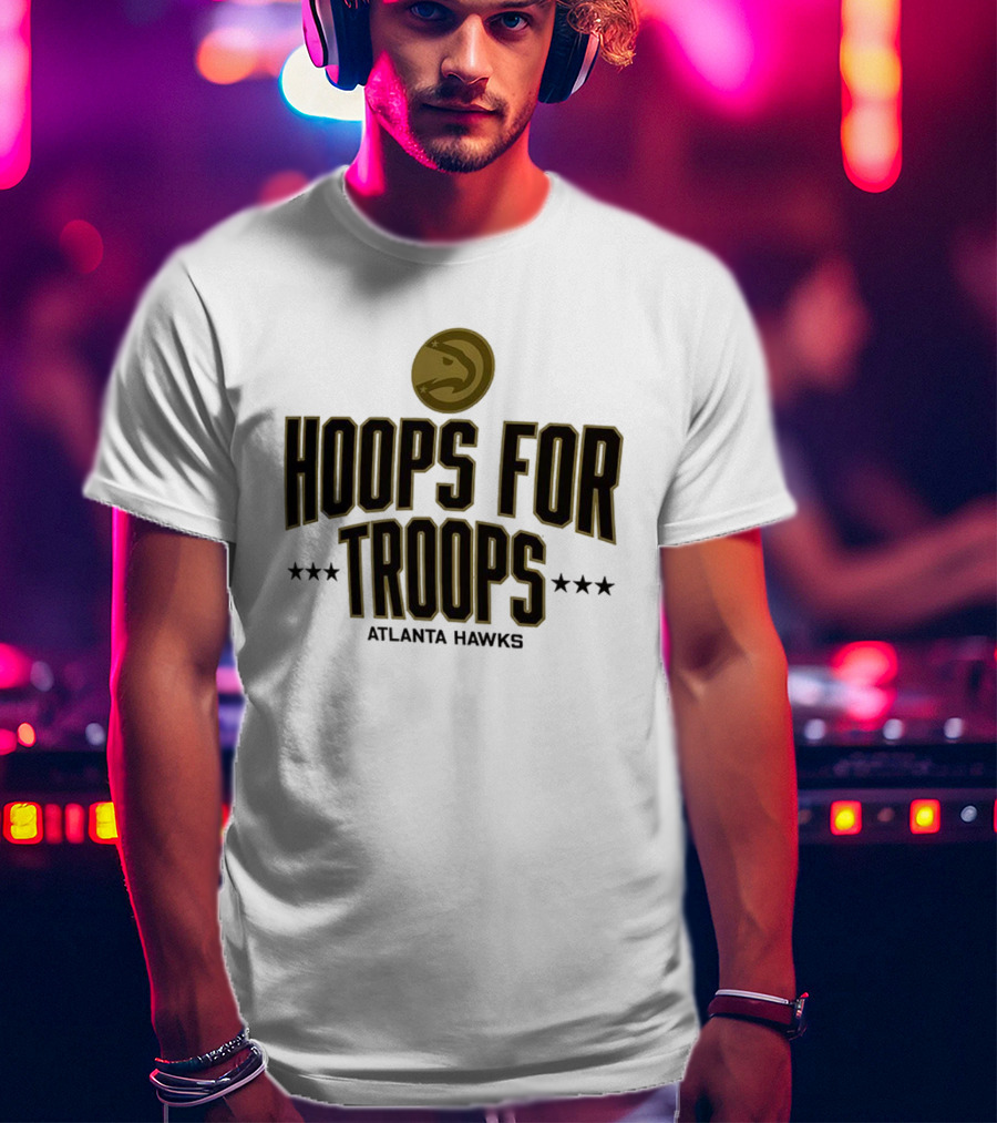 Atlanta Hawks Hoops For Troops Basketball Tribute T-Shirt