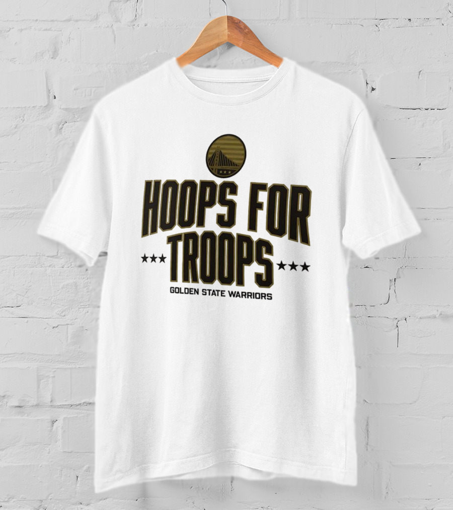 Golden State Warriors Hoops For Troops Stars And Bridge Emblem T-Shirt