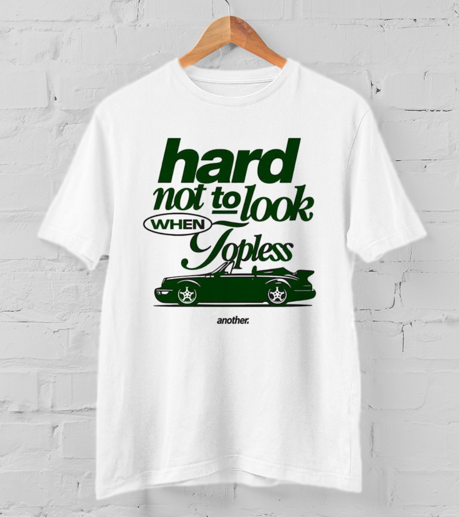 Hard Not To Look When Topless Convertible Car Motif T-Shirt