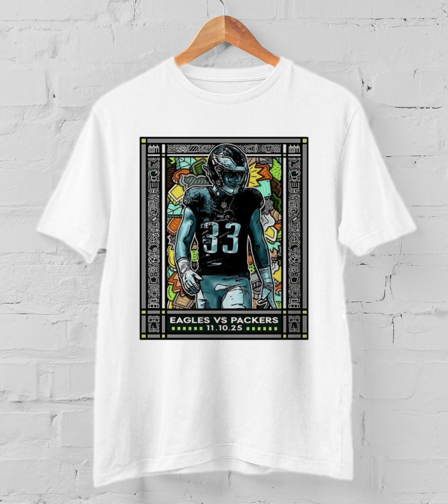 Eagles Vs Packers November 10 2025 Football Number 33 Philadelphia T-Shirt