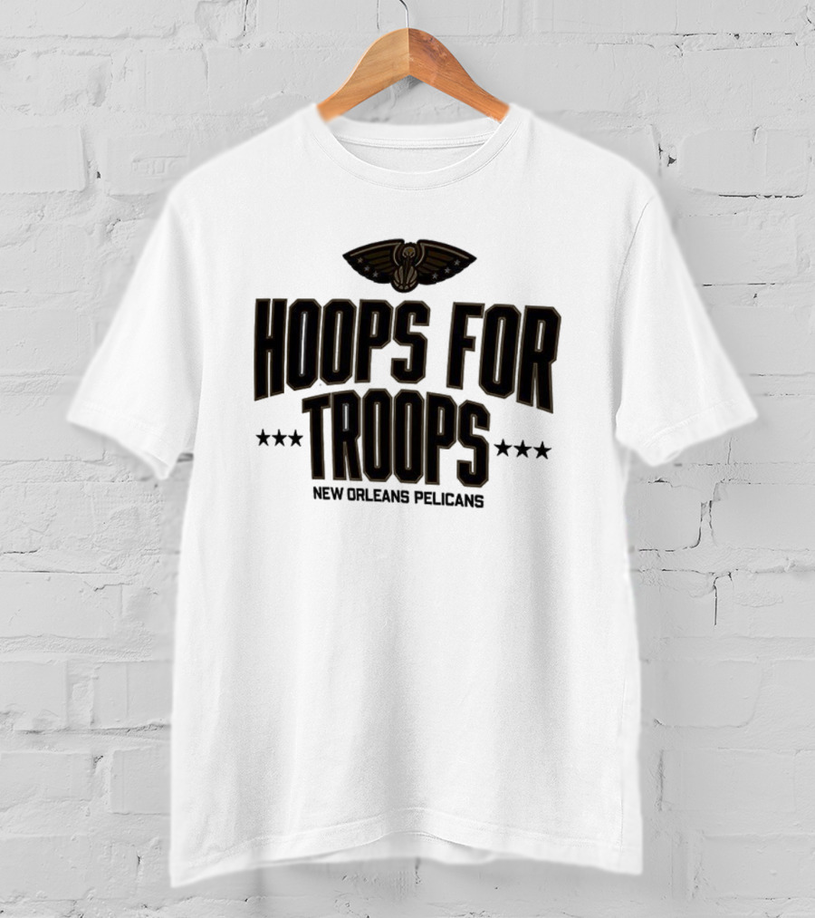 New Orleans Pelicans Hoops For Troops Basketball Team Support T-Shirt