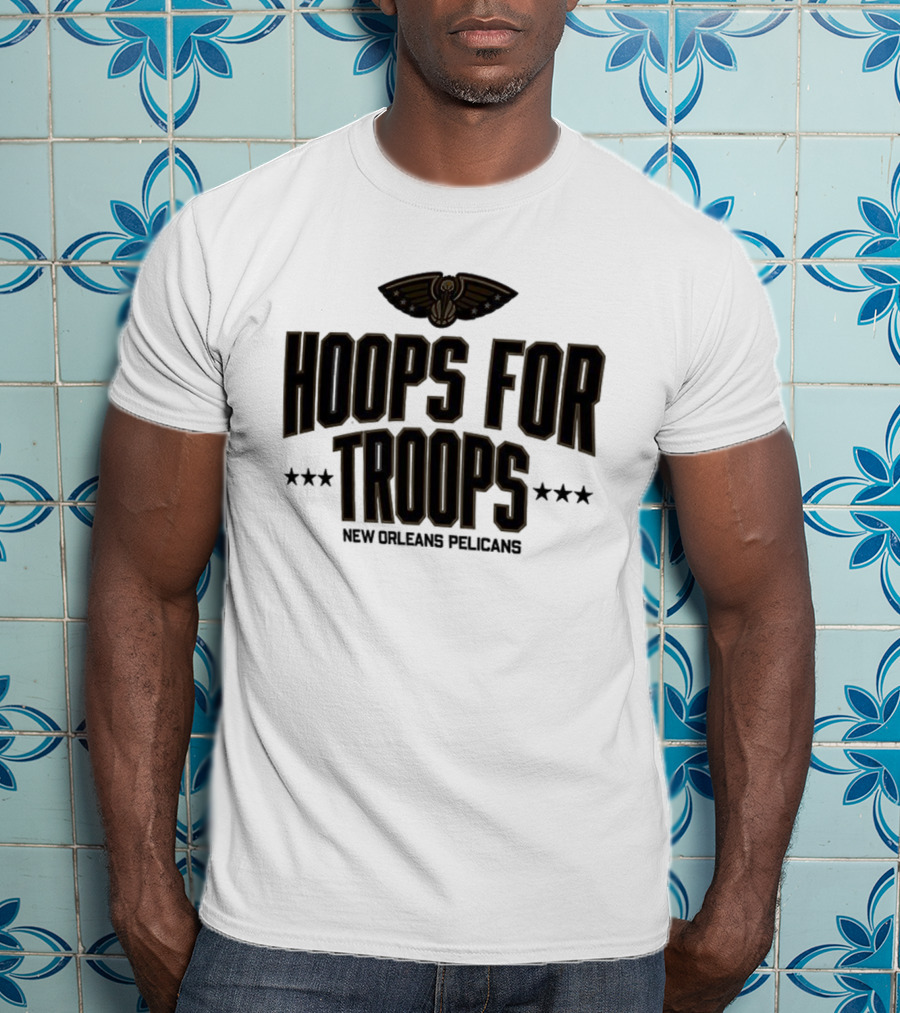 New Orleans Pelicans Hoops For Troops Basketball Team Support T-Shirt