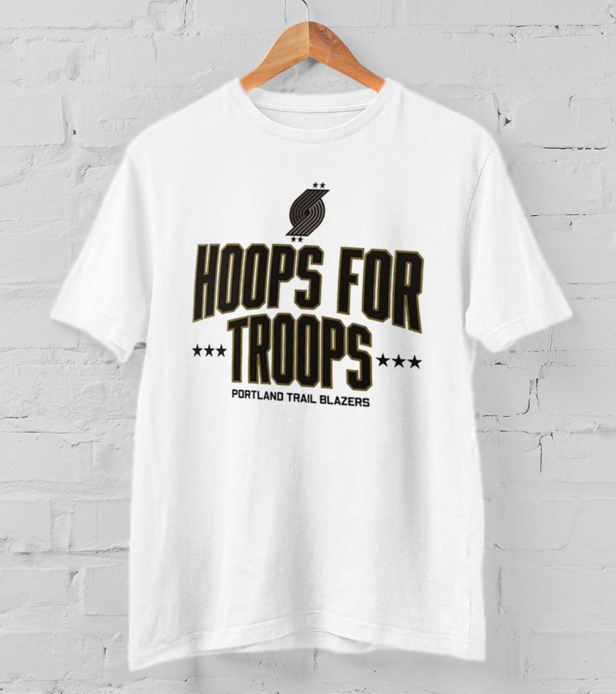 Portland Trail Blazers Hoops For Troops Team Tribute T-Shirt