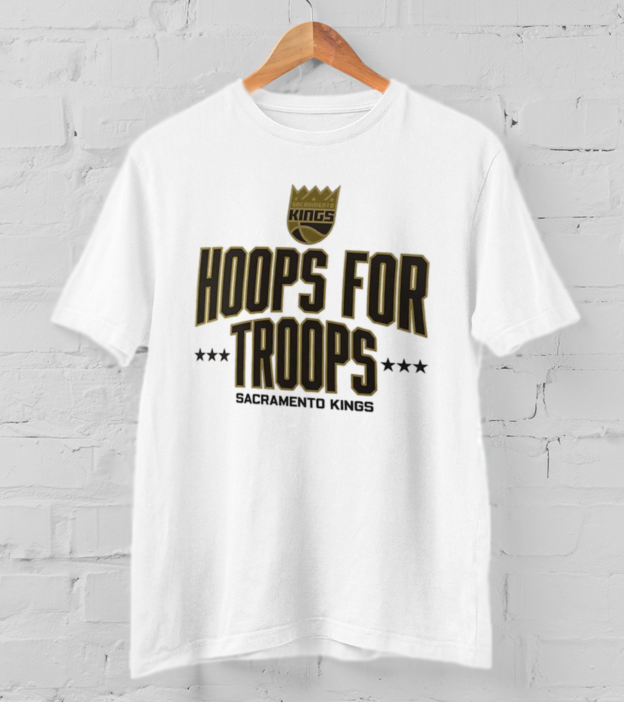 Sacramento Kings Hoops For Troops Basketball Support T-Shirt