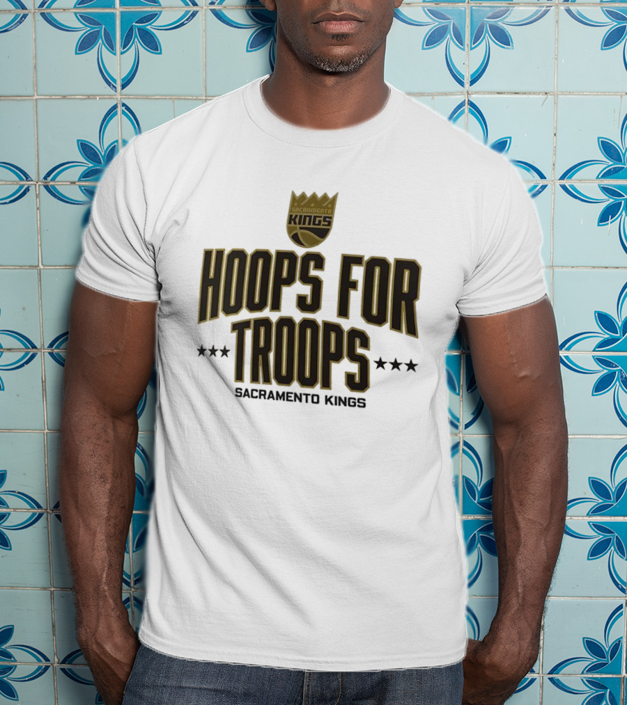 Sacramento Kings Hoops For Troops Basketball Support T-Shirt