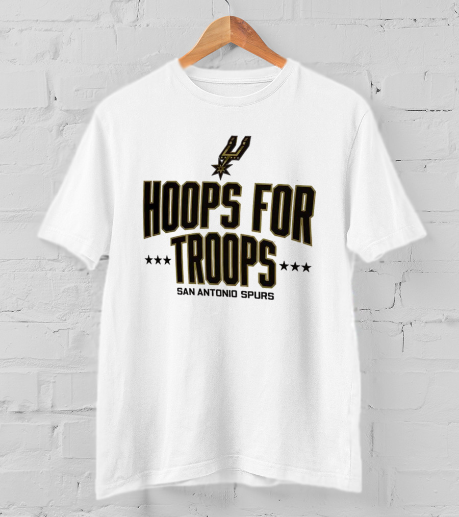 San Antonio Spurs Hoops For Troops Stars Basketball Team Event T-Shirt