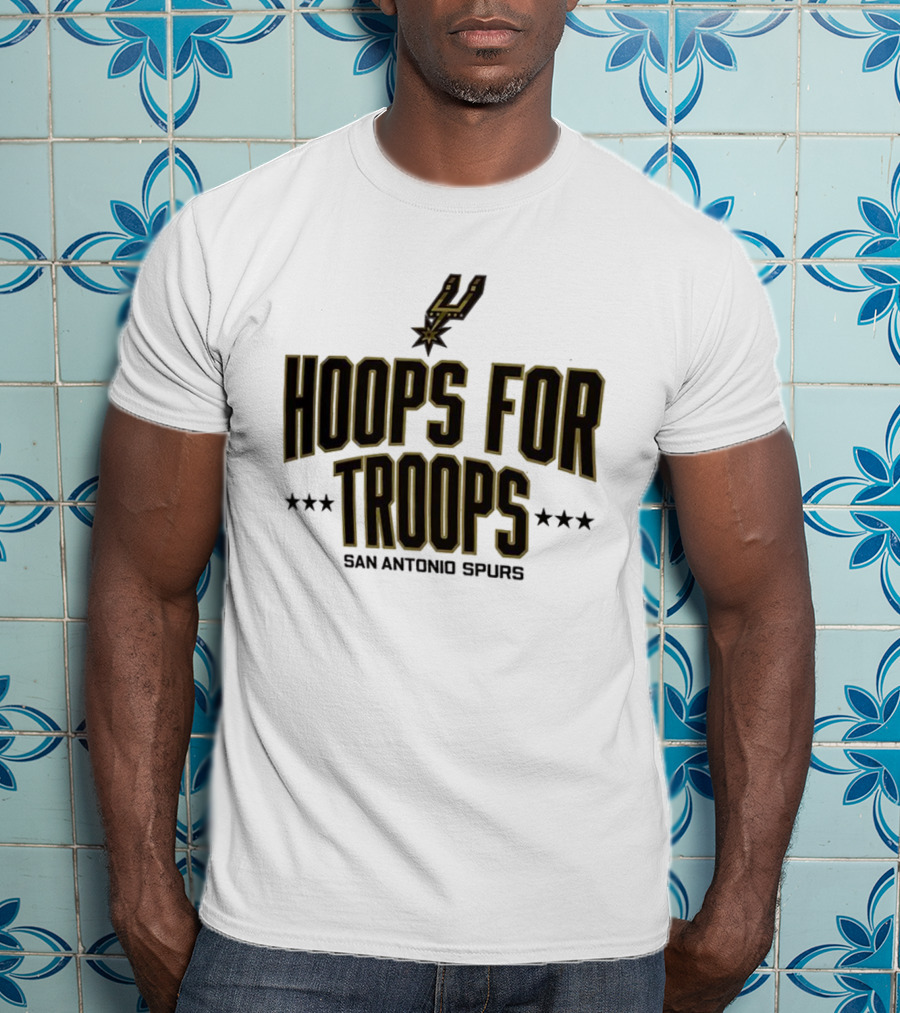 San Antonio Spurs Hoops For Troops Stars Basketball Team Event T-Shirt
