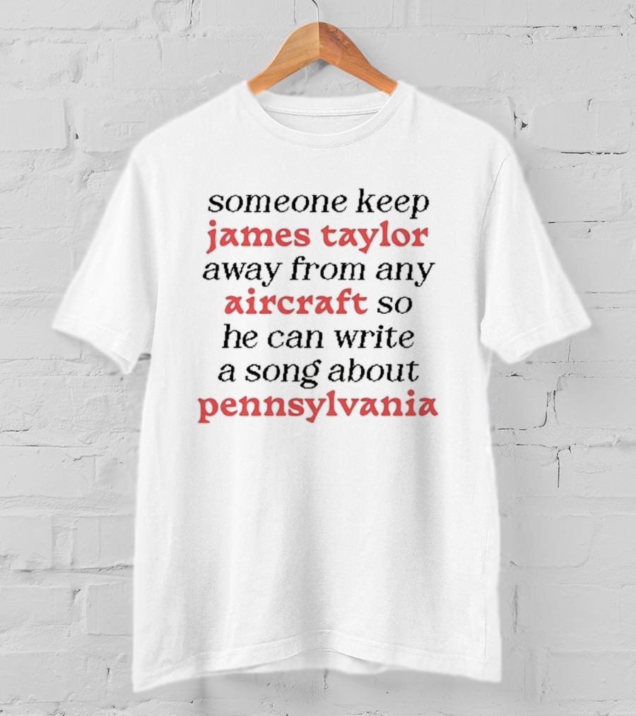 Someone Keep James Taylor Away From Any Aircraft So He Can Write A Song About Pennsylvania T-Shirt