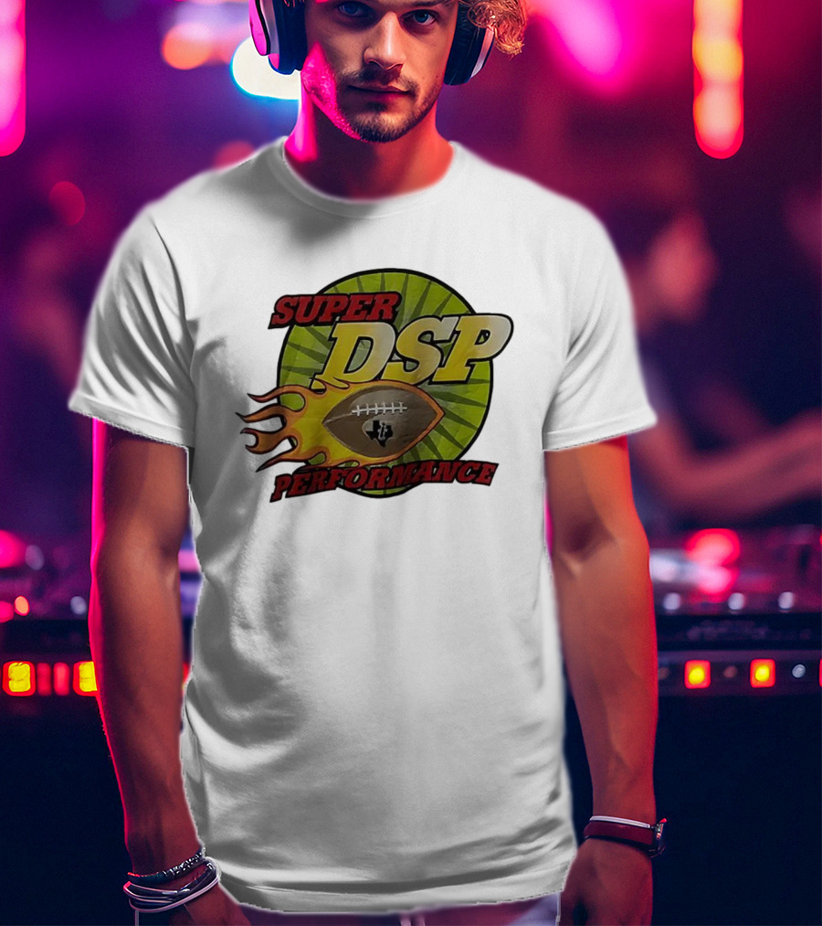 Super DSP Performance Flaming Football Graphic T-Shirt