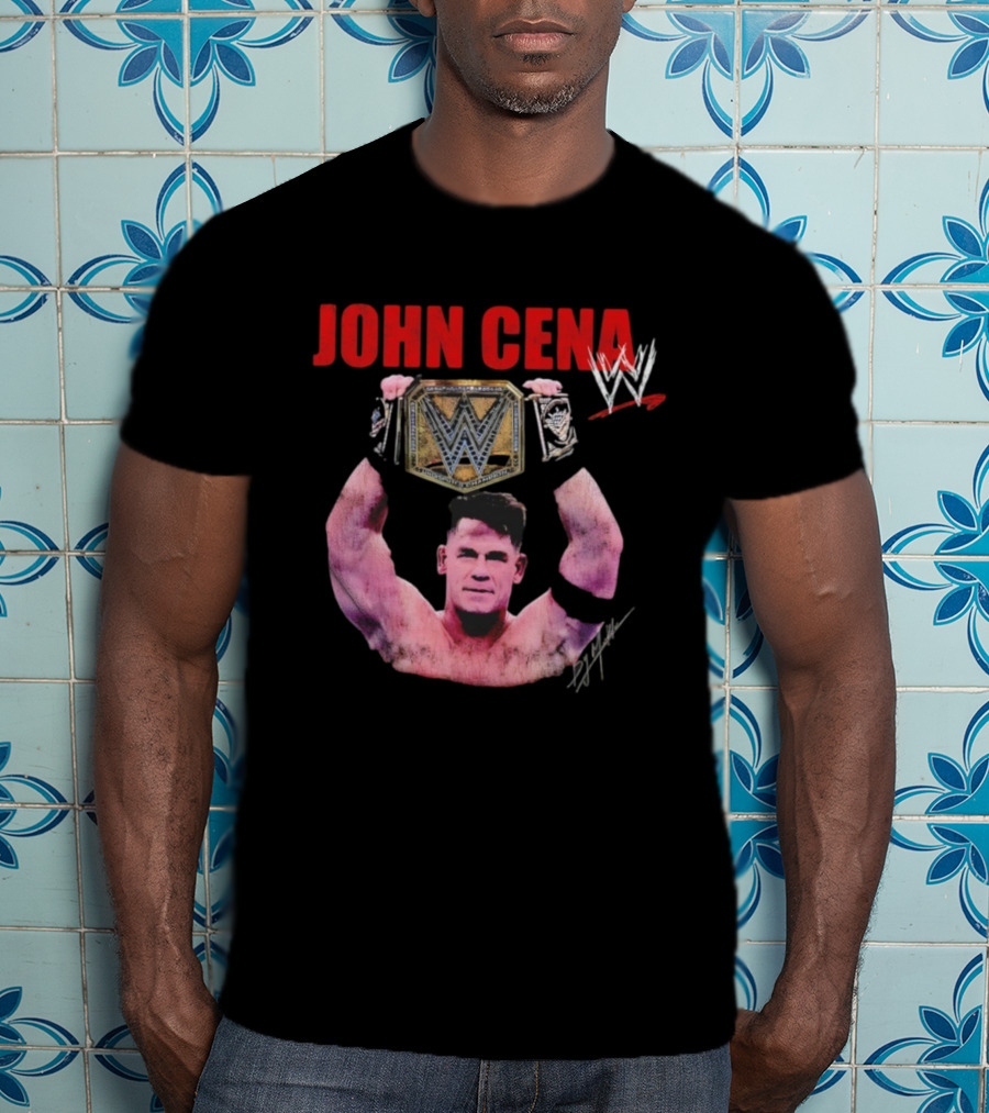 John Cena WWE Champion Vintage Wrestling Belt T-Shirt