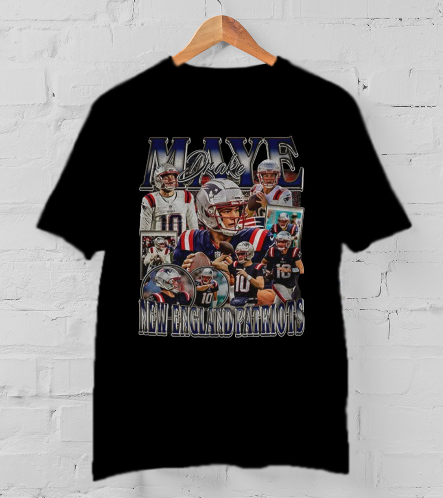 Drake Maye New England Patriots Football Player Tribute T-Shirt
